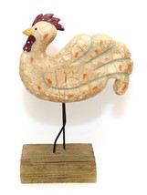 Vintage Antique Look Resin Rooster Chicken Wood Country Farm 14&quot;  Decor - £17.09 GBP