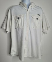 Columbia Mens PFG Fishing Shirt XL White Button Vented Short Sleeve Omni... - £15.71 GBP