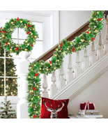 Christmas Garland with Lights, 50 Leds 9FT Prelit Garland Battery Operat... - $673.84 MXN