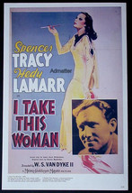 I TAKE THIS WOMAN HEDY LAMARR SPENCER TRACY + BETTIE GRABLE MOVIE AD POSTER - $12.59