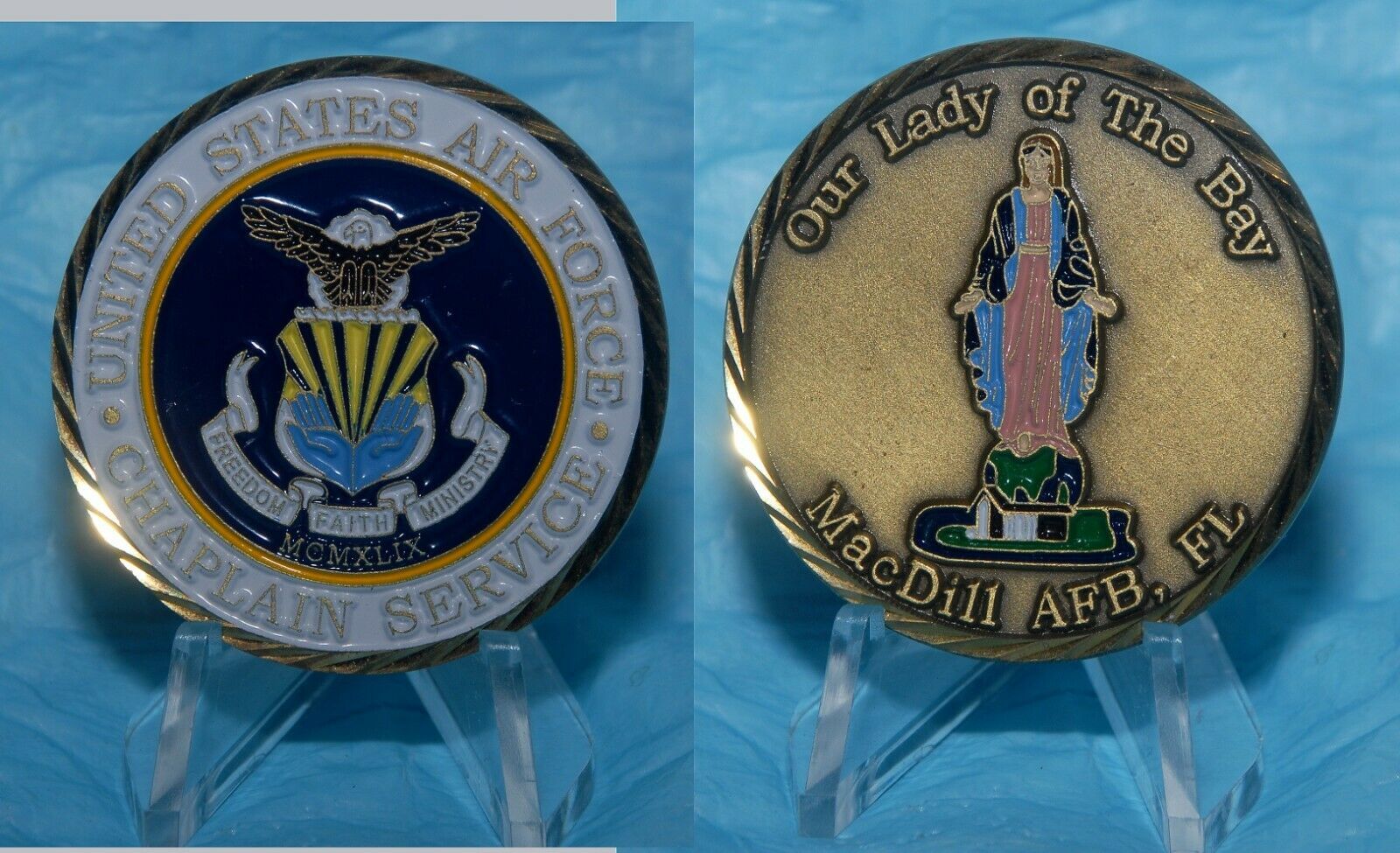 Chaplain MACDILL AFB &quot;Our Lady of the Bay&quot; presentation challenge coin - $15.83