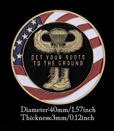 US 82nd Airborne Division Get Your Boots To The Ground Bronze Plated Coin Item image 3