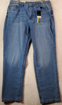 ESMARA Mom Jeans Women Size 34 Blue Denim Cotton Pockets Straight Leg Flat Front - £15.56 GBP