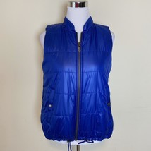 Banana Republic Womens Puffer Vest Blue Drawstring Sleeveless Jacket Size XS - £19.43 GBP