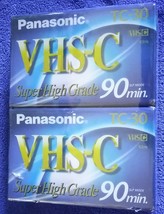 2 Brand New Panasonic TC-30 VHS-C Super High Grade 90 min. Camcorder Tapes - £7.75 GBP
