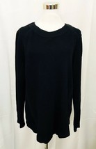 Zara WB Collection Pullover Top Ribbed Knit Long Sleeve Black Cotton size Medium - £14.68 GBP