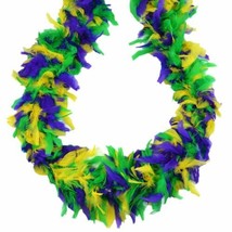 Mardi Gras Mix Purple Green Yellow 70 Gm 72&quot; 6 Ft Chandelle Feather Boa - £6.97 GBP