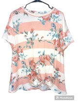 Hope Women&#39;s Floral Striped Shirts Ties In Front Size Large - £8.69 GBP