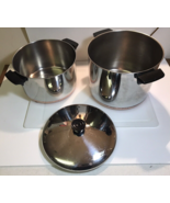 BUNDLE: Two Used Revere Ware Pots (6 Qt &amp; 8 Qt) With One Lid, Fits Both - £50.05 GBP
