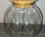 Vintage Glass Pumpkin Shape Apothecary Jar Cork Lid Made in Spain - £43.95 GBP
