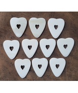 10 Camel Bone Handcrafted Heart Engraved in heart Shaped Guitar picks pl... - £19.61 GBP