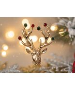 Vintage Reindeer Head Brooch | Figural Pin | Stag &amp; Antlers Christmas De... - $538.09 MXN