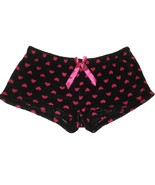 Sleep &amp; Co Womens Juniors  Valentines Sleep Shorts Size L Red Hearts Black - $12.81