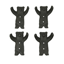 Set of 4 Cast Iron Bear Hug Wall Hook Decorative Coat Rack Towel Holder ... - $29.10
