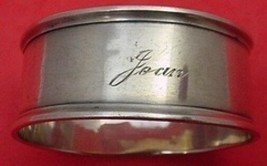 G.H. French Sterling Silver Napkin Ring 3/4&quot; X 1 3/4&quot; Joan Monogram - £151.92 GBP