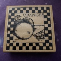 Oranges Rubber Stamp Wood Mounted 1995 By Hampton Art  3.5” H X 3.5”W - £6.72 GBP