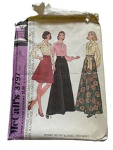 Vintage McCall&#39;s 3797 Maxi Skirt Blouse Sash Jabot Pattern Size 10 Cut 1... - $5.89