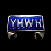Sterling silver initial ring YHWH Religious Hebrew name Yahweh God of Israel wit - £64.34 GBP