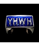 Sterling silver initial ring YHWH Religious Hebrew name Yahweh God of Is... - £62.95 GBP