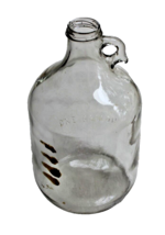 Vintage Hazel Atlas One Gallon Clear Glass Bottle One Finger Label Remnants - £4.79 GBP