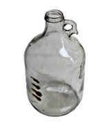 VINTAGE HAZEL ATLAS ONE GALLON CLEAR GLASS BOTTLE ONE FINGER LABEL REMNANTS - £4.70 GBP