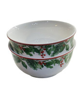 Set Of 2 Royal Norfolk Christmas Holly Wreath CEREAL/SERVING BOWL-RARE-BRAND New - £27.59 GBP