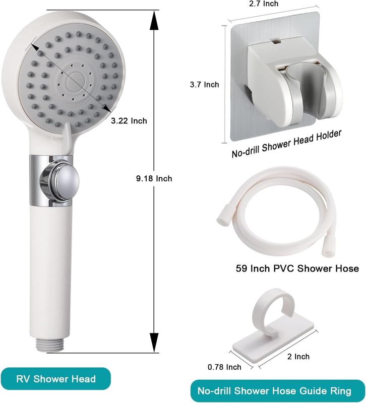 RV Shower Head with Hose,5-Mode High Pressure Shower Head with on off Switch Wat Item image 4