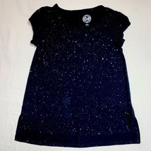 Black Glitter Short Sleeve Top Girl’s 7-8 Lace Sleeve Blouse Fall School Cute - £8.56 GBP