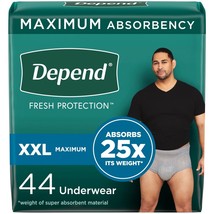 Depend Fresh Protection FIT-FLEX Incontinence Underwear for Men,  44CT G... - $33.66
