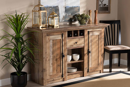 Edel Industrial Oak and Black Metal 3-Drawer Sideboard Buffet - $443.00