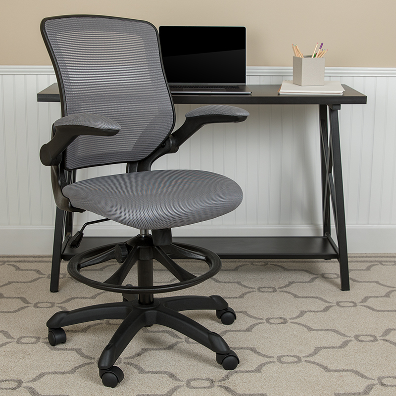 Primary image for Dark Gray Mesh Drafting Chair BL-ZP-8805D-DKGY-GG
