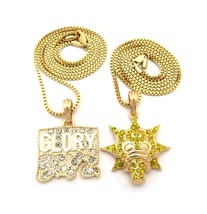 New Glory Boyz &amp; Glo Gang Pendant &amp;24&quot;&amp;30&quot; Box Chain Necklace Set RC999 - £16.39 GBP