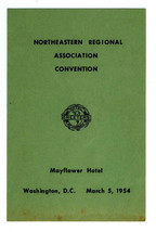 Hotel Greeters Of America Menu Mayflower Hotel Washington DC 1954 Old Gold  - £37.83 GBP