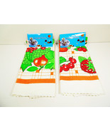 Printed Kitchen Dish Towels 100% Cotton Drying Towel Country Fruit Print... - £5.48 GBP