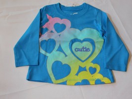 The Children's Place Baby Girls Long Sleeve Shirt 6-9 Months Cutie cutie Hearts - $12.86