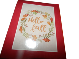 NEW Autumn HELLO FALL Flag  28&quot; X 40&quot;  Outdoor Yard Leaves Berries - $29.69