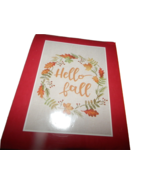 NEW Autumn HELLO FALL Flag  28&quot; X 40&quot;  Outdoor Yard Leaves Berries - £23.52 GBP