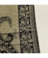 Women Scarf Silk Blend Paisley Metallic Gold Black 68”X27” Tassels - £7.08 GBP