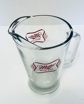Miller High Life Beer Pitcher 56 Fluid Ouncer Clear Red Logo Man Cave Heavy - £18.35 GBP
