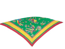 Aztec Pattern Women&#39;s Multi Color Silk Scarf Triangular Horse Bull Dance... - £13.10 GBP