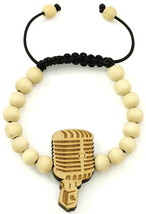 Microphone Bracelet New Good Wood Style Pull Adjustable Macrame 10mm Woo... - $11.87+
