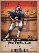 Fleer Authentix 2003 Kerry Collins New York Giants #8      Football - £1.52 GBP