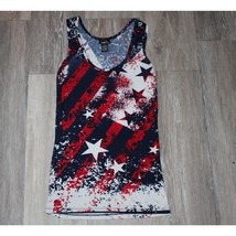 Women&#39;s Stars and Strips Design Summer Tank Top Rue21 US Flag Size S Small - £10.52 GBP