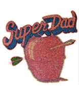 Vintage Glitter Iron on Heat Transfer Super Dad Colourtrans 1981 8&quot; x 7&quot; - $12.82