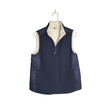 Talbots Vest Jacket Womens Medium Navy Sleeveless Quilted Sherpa Lined Jacket - £19.40 GBP