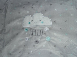 Just Born Baby Blanket Cloud Hello White Gray & White Plush 30x40 X NWOT - $29.69