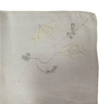 Handkerchief White Hankie Applique Flowers Floral Square 10x10” - $11.20