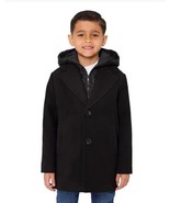 Rothschild Boys Pea Coat Black Multicolor Dress Layered Look Pockets But... - $88.39 CAD