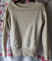 Women&#39;s GAP Long Sleeve Off White Ivory Cream Boat Neck Sweater Size XS - £23.62 GBP