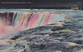 Horseshoe Falls at Night Niagara Falls New York NY Postcard C48 - £2.34 GBP